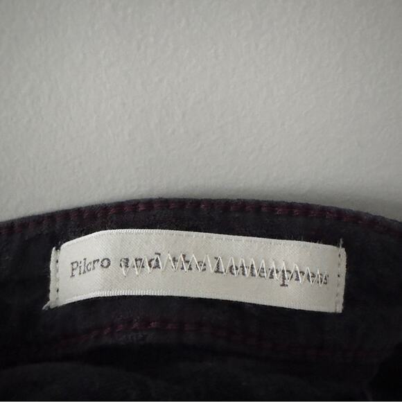 Pilcro and The Letterpress Anthropologie Serif Textured Jeans Black stretch zip - Picture 9 of 12